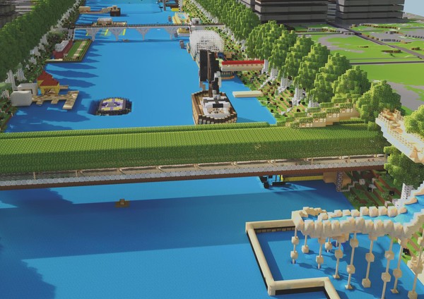 Le « village aquatique » sur la Seine - Participants : 100 élèves de 5ème venant de 5 collèges, 16 enseignant·e·s, 5 architectes et urbaniste (O'zone et LAO), 3 designers et un chercheur (IRI), 3 intervenants